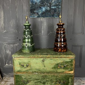 Vintage Pair Mid Century Ceramics Hall Lamps