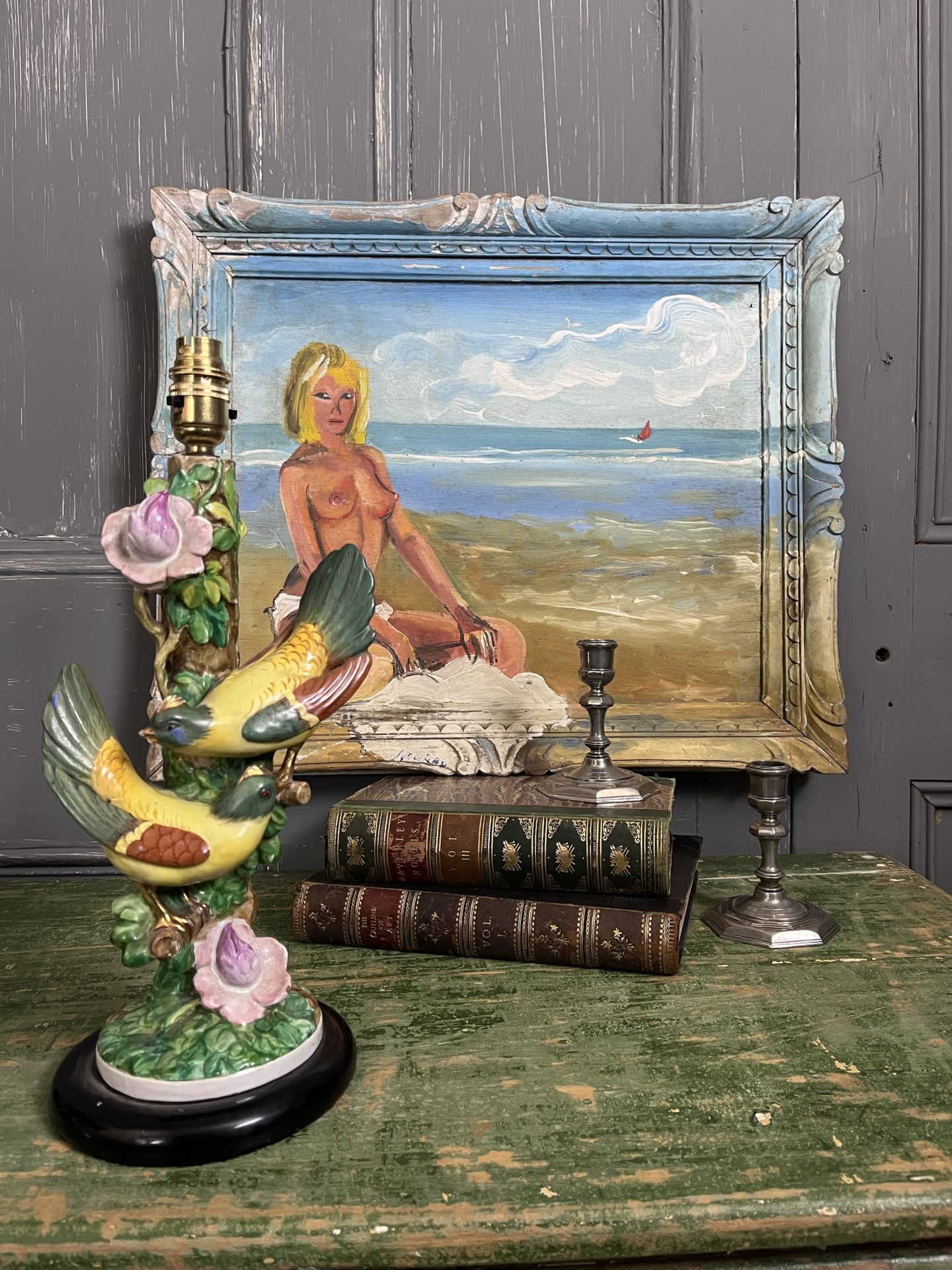 Vintage Mid Century Italian Ceramics Birds Table Lamp - Image 2
