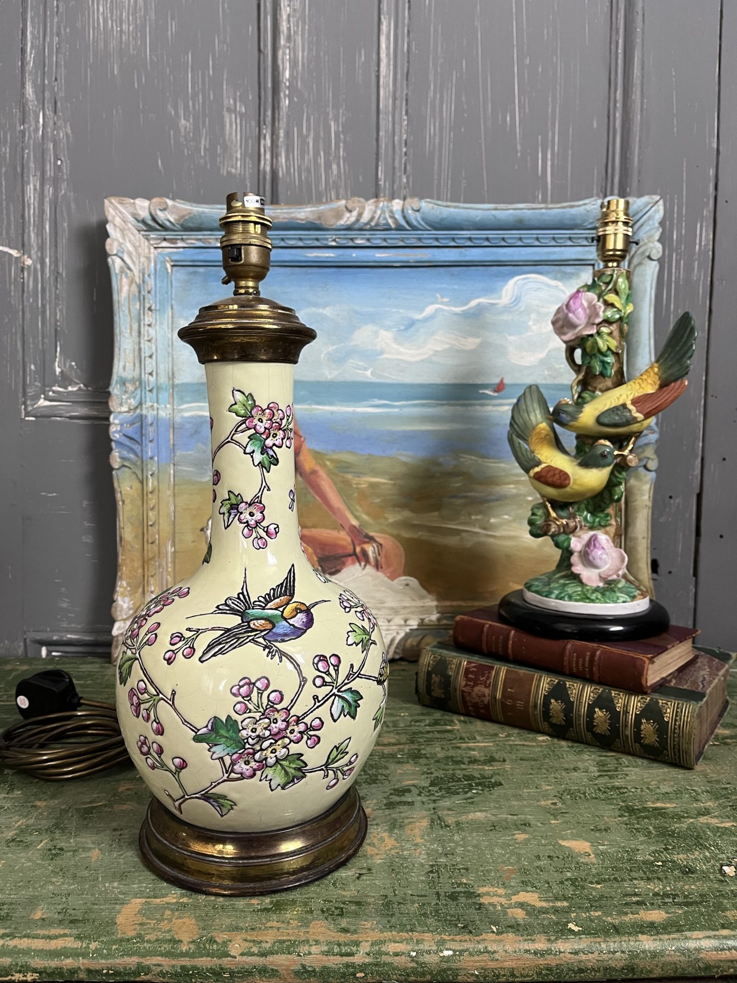 Antique French Ceramics T. Deck Oriental Vase Table Lamp - Image 4