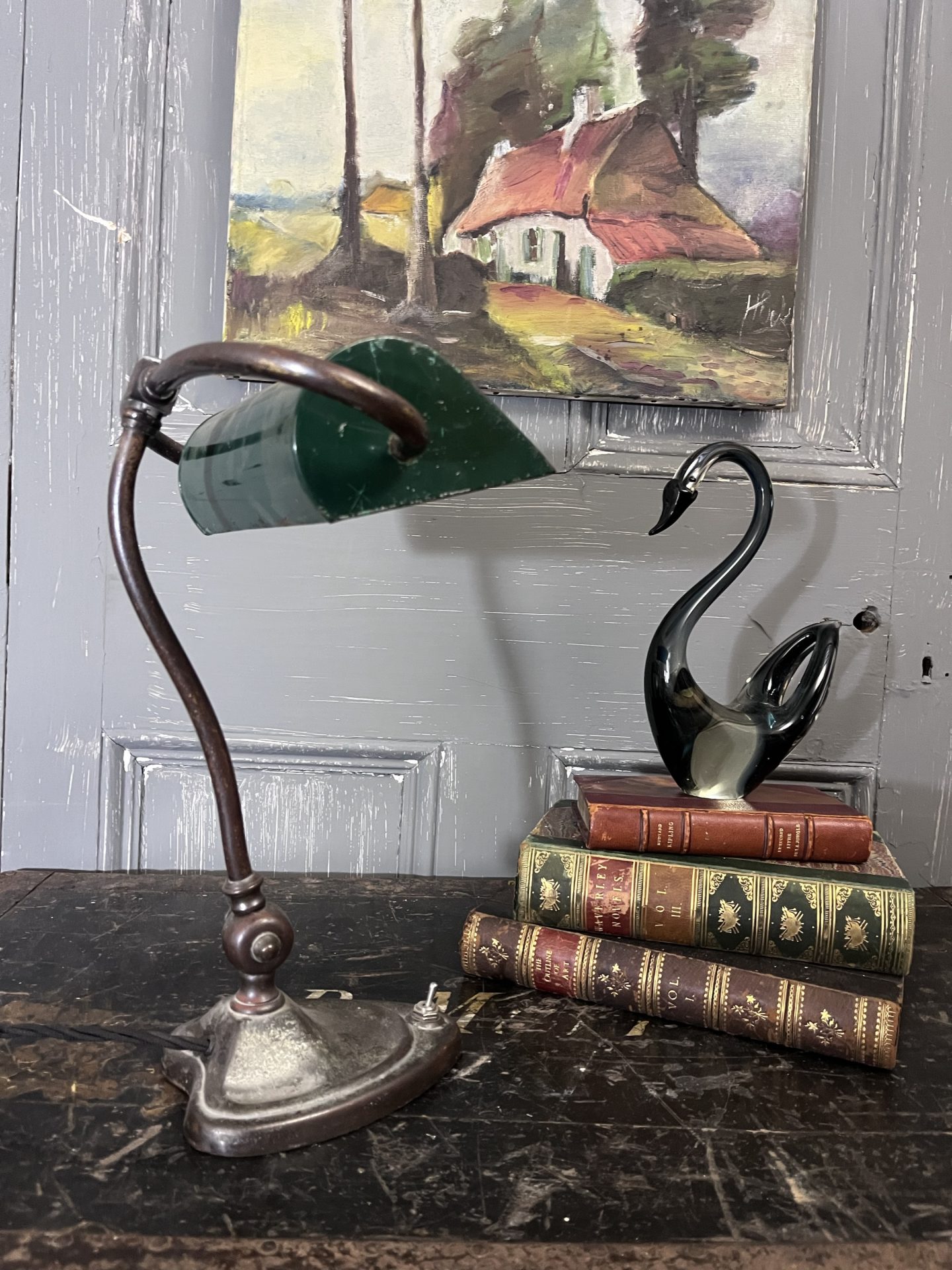 Antique Bankers Lamp - Image 2