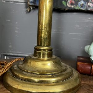 Antique Weigthed Round Bronze Base Column Table Lamp