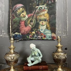 Vintage French Parisian Poulbots Montmartre Oil on Canvas