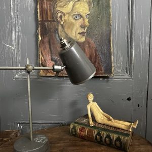 Vintage Industrial Lab Weighted Adjustable Enamel Lamp